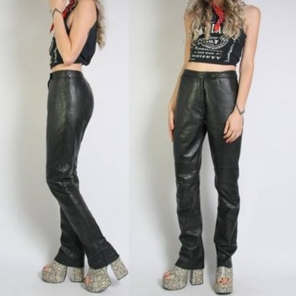 Pre-🖤 Vintage Wilsons Hi-waist Leather Pants - Picture 6 of 8
